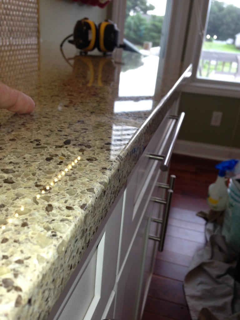 Quartz dull area and seam repair, Mattawan, MI Granite, M.D.